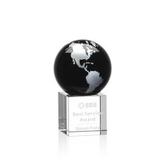 Haywood Globe Black/Silver Spheres Crystal Award - Corporate Awards