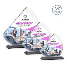 Nantucket Full Color Black Sail Crystal Award - Corporate Awards