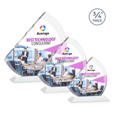 Nantucket Full Color White Sail Crystal Award - Corporate Awards