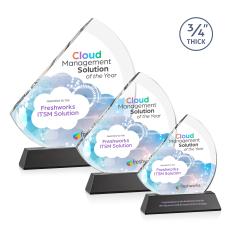 Nantucket Full Color Black on Newhaven Sail Crystal Award - Corporate Awards