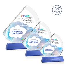 Nantucket Full Color Blue on Newhaven Sail Crystal Award - Glass Awards