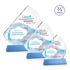 Nantucket Full Color Sky Blue on Newhaven Sail Crystal Award - Corporate Awards