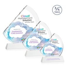 Nantucket Full Color White on Newhaven Sail Crystal Award - Corporate Awards