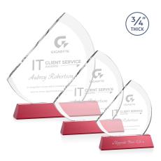 Nantucket Red on Newhaven Sail Crystal Award - Glass Awards
