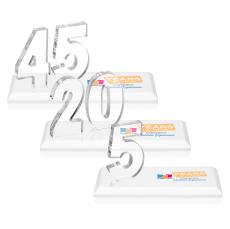 Northam Anniversary Full Color White Number Crystal Award - Full Color Awards
