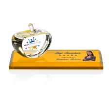 Argyle Apple Full Color Apples on Base Crystal Award - Eco Friendly Awards