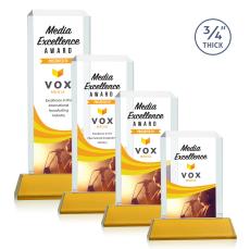 Dalton Full Color Amber on Newhaven Rectangle Crystal Award - Full Color Awards