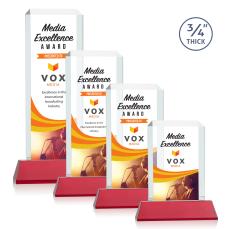 Dalton Full Color Red on Newhaven Rectangle Crystal Award - Full Color Awards