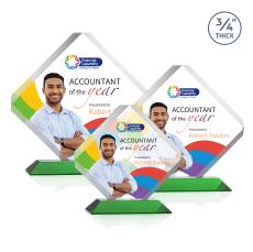 Toulon Full Color Green Crystal Award - Full Color Awards