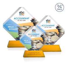 Toulon on Newhaven Full Color Amber Crystal Award - Full Color Awards