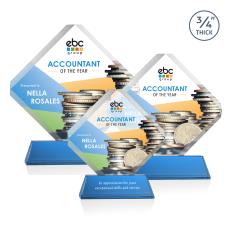 Toulon on Newhaven Full Color Sky Blue Crystal Award - Full Color Awards