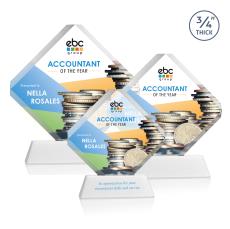 Toulon on Newhaven Full Color White Crystal Award - Full Color Awards