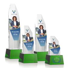 Barrhaven Full Color Green on Base Crystal Award - Full Color Awards