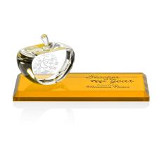 Argyle Apple Apples on Base Crystal Award - Corporate Recognition Gifts