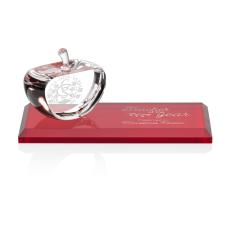 Argyle Apple Apples on Base Crystal Award - Apple Awards