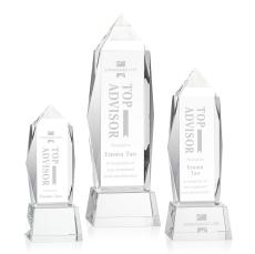 Bloomington Clear on Base Obelisk Crystal Award - Corporate Awards