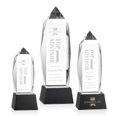 Bloomington Black on Base Obelisk Crystal Award - Corporate Awards