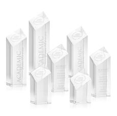Barone Clear Obelisk Crystal Award - Crystal Pillar Awards