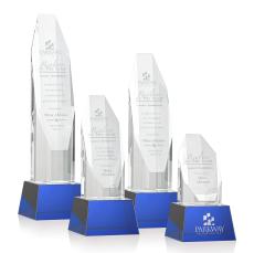 Barrhaven Blue on Base Crystal Award - Crystal Awards