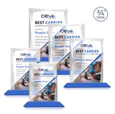 Messina Full Color Blue Rectangle Crystal Award - Full Color Awards