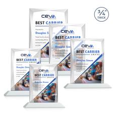 Messina Full Color White Rectangle Crystal Award - Full Color Awards
