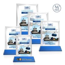 Messina Full Color Blue on Newhaven Base Rectangle Crystal Award - Full Color Awards