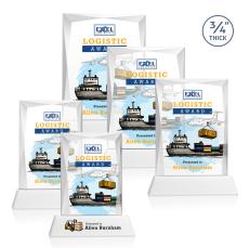 Messina Full Color White on Newhaven Base Rectangle Crystal Award - Full Color Awards