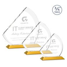 Nantucket Amber Sail Crystal Award - Glass Awards