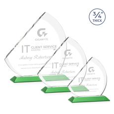 Nantucket Green Sail Crystal Award - Glass Awards
