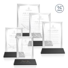 Messina Black on Newhaven Base Rectangle Crystal Award - Corporate Awards