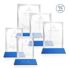 Messina Blue on Newhaven Base Rectangle Crystal Award - Corporate Awards