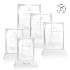 Messina White on Newhaven Base Rectangle Crystal Award - Corporate Awards