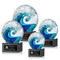 Surfside Spheres on Square Marble Glass Award - Art Glass Awards