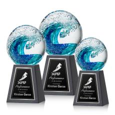 Surfside Spheres on Tall Marble Glass Award - Art Glass Awards