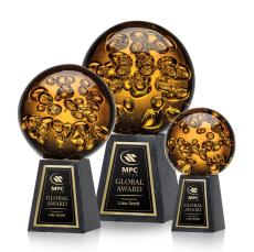 Avery Spheres on Tall Marble Glass Award - Art Glass Awards