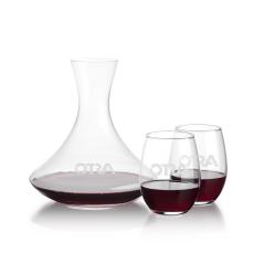 Senderwood Carafe & Stanford Stemless Wine - Etched Barware