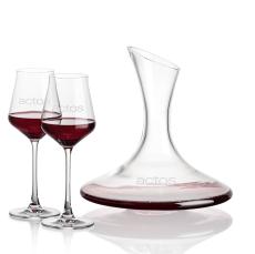 Madagascar Carafe & Bretton Wine - Etched Barware