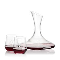 Madagascar Carafe & Bretton Stemless Wine - Etched Barware