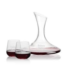Madagascar Carafe & Howden Stemless Wine - Etched Barware