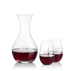 Adelita Carafe & Boston Stemless Wine - Corporate Recognition Gifts