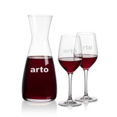 Portofino Carafe & Lethbridge Wine - Etched Barware