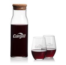 Aviston Carafe & Vale Stemless Wine - Corporate Recognition Gifts