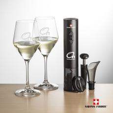 Swiss Force Opener Set & Bengston Wine - Etched Barware