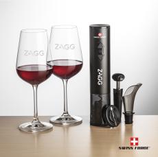 Swiss Force Opener Set & Laurent Wine - Etched Barware