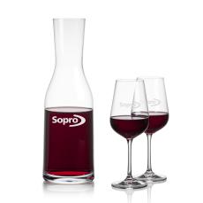 Caldmore Carafe & Laurent Wine - Etched Barware