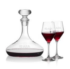 Stratford Decanter & Bengston Wine - Etched Barware