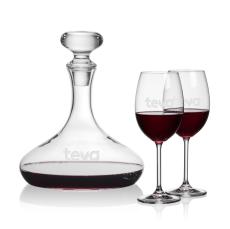 Stratford Decanter & Blyth Wine - Etched Barware