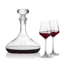 Stratford Decanter & Bretton Wine - Etched Barware