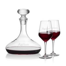 Stratford Decanter & Germain Wine - Etched Barware