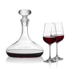 Stratford Decanter & Laurent Wine - Etched Barware